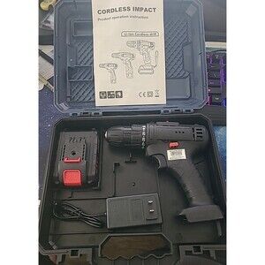 21 Volt Cordless Drill Set with Battery, Charger and Case